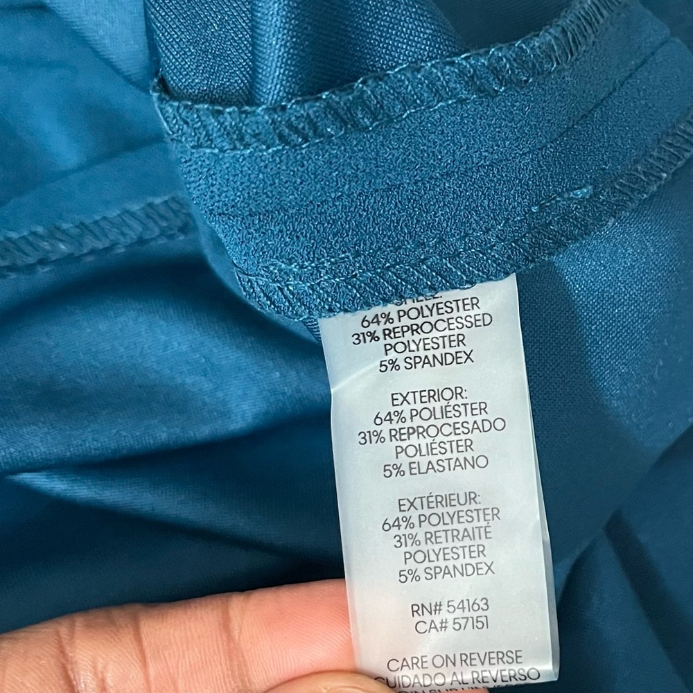 Calvin Klein Women's 6P Teal Blue Split Neck A-Line Mini Dress - Picture 12 of 16
